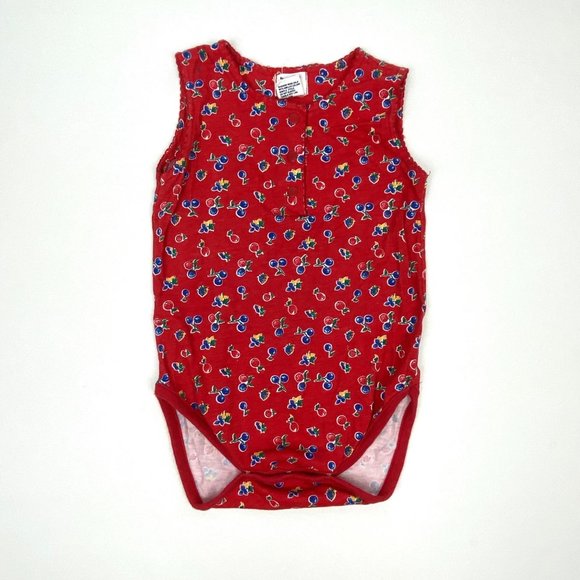 GAP Other - Vintage Gap Sleeveless Red Floral Fruit Bodysuit